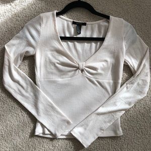White long sleeve crop top